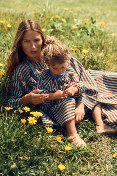 Zara LIMITED EDITION STRIPED KAFTAN DRESS - striped