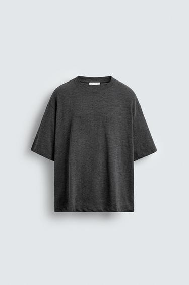 Zara OVERSIZED FIT T-SHIRT - Gray
