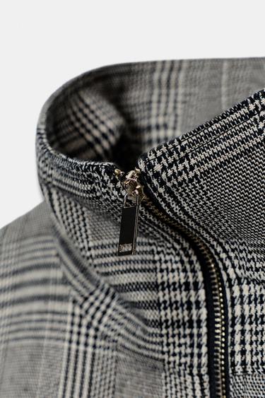 BOMBER PIED-DE-POULE - Écru / Noir de Zara - Image 7