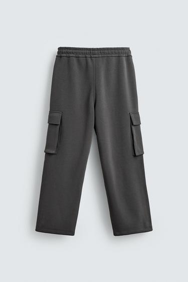 PANTALON CARGO EFFET NÉOPRÈNE À PLIS - Bleu / Gris de Zara - Image 7