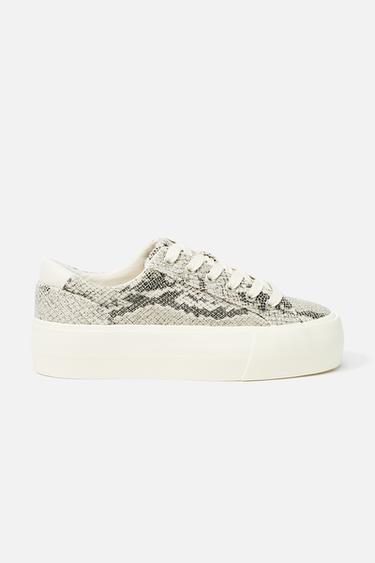 Zara ANIMAL PRINT SNEAKERS - Snake