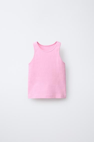 CAMISETA RIB BÁSICA - Rosa de Zara