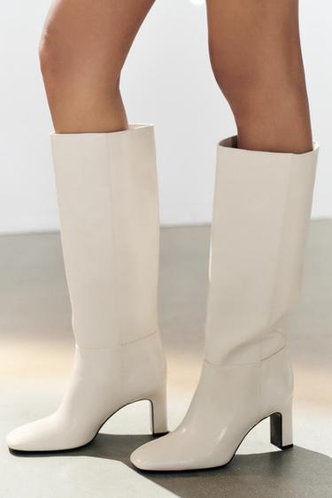 BLOCK HEEL ANKLE BOOTS — white 2