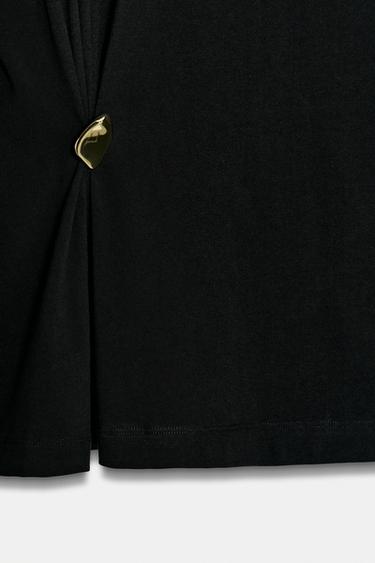 T-SHIRT HEAVY COTTON À DÉCOR - Noir de Zara - Image 7