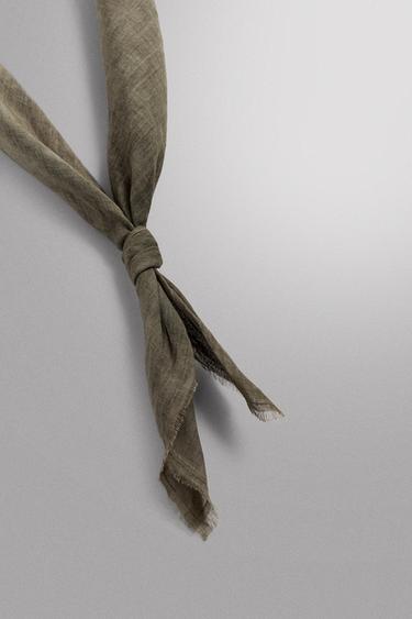 BANDANA LÉGÈRE EN COTON - Gris taupe de Zara - Image 4