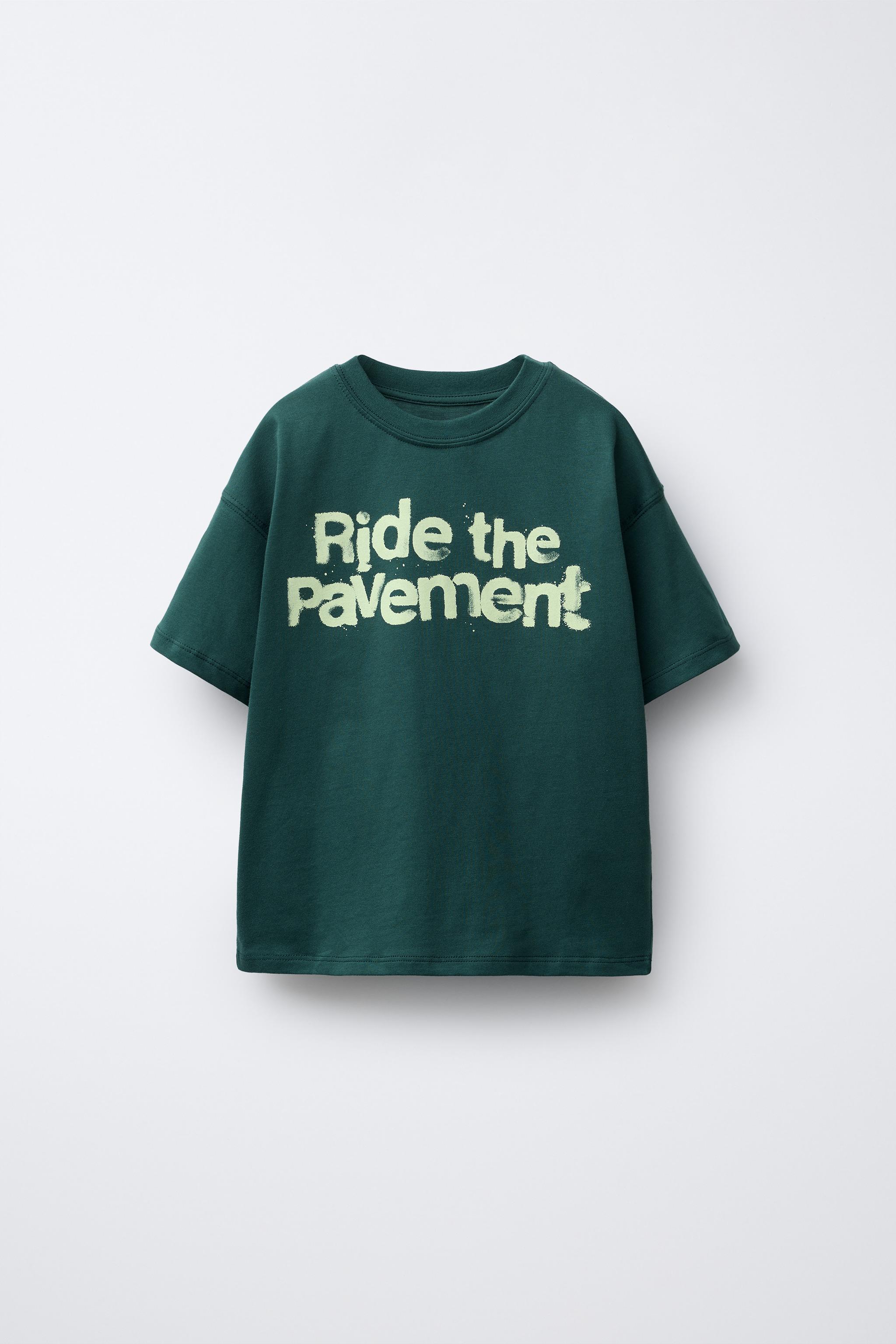 TEXT PRINT T-SHIRT - Green | ZARA United States