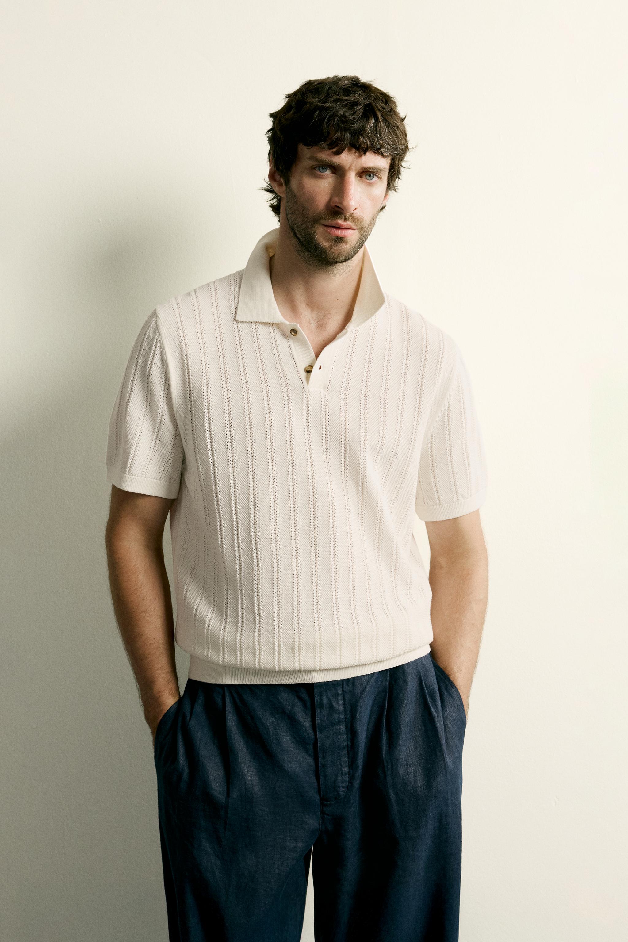 POLO EN MAILLE STRUCTURÉE AJOURÉE