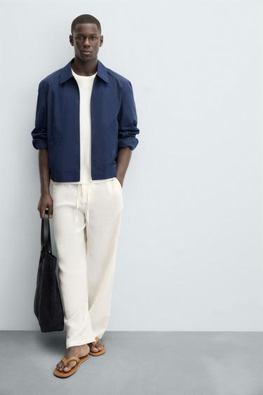 REGULAR FIT BOMBER JACKET - Blue by Zara - Image 7