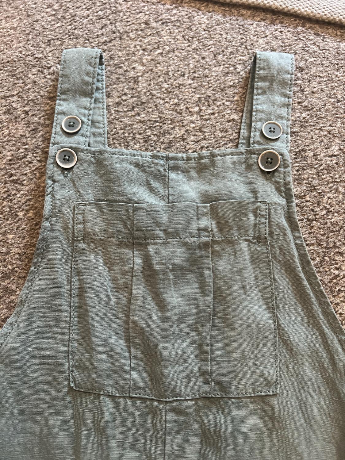 FLOWING LINEN BLEND DUNGAREES - Image 3