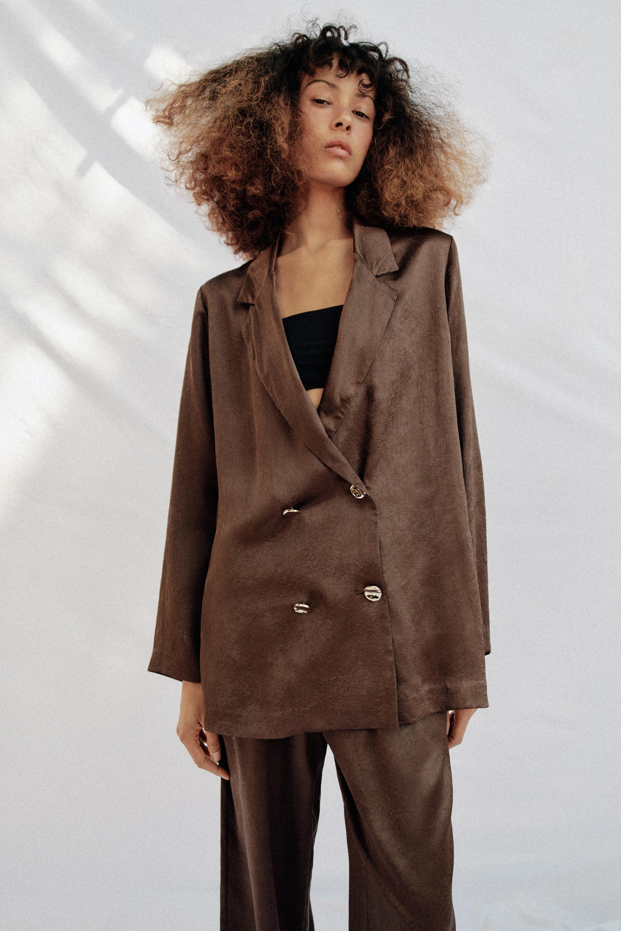 FLOWY WRINKLED EFFECT BLAZER
