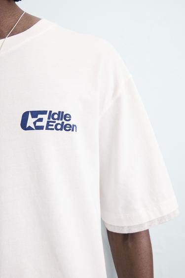 T-SHIRT À INSCRIPTIONS IMPRIMÉES - Blanc de Zara - Image 4
