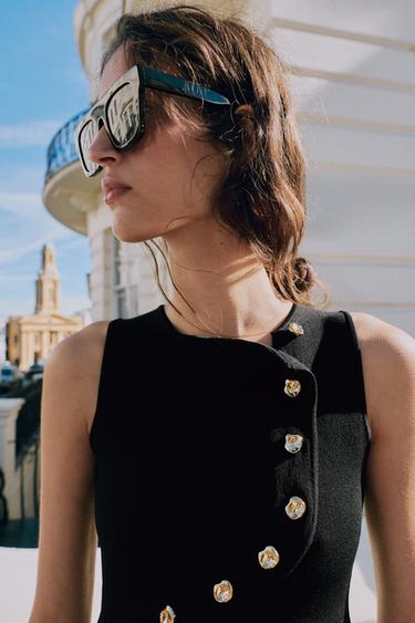 ASYMMETRIC CLOSURE KNIT TOP — Black 2