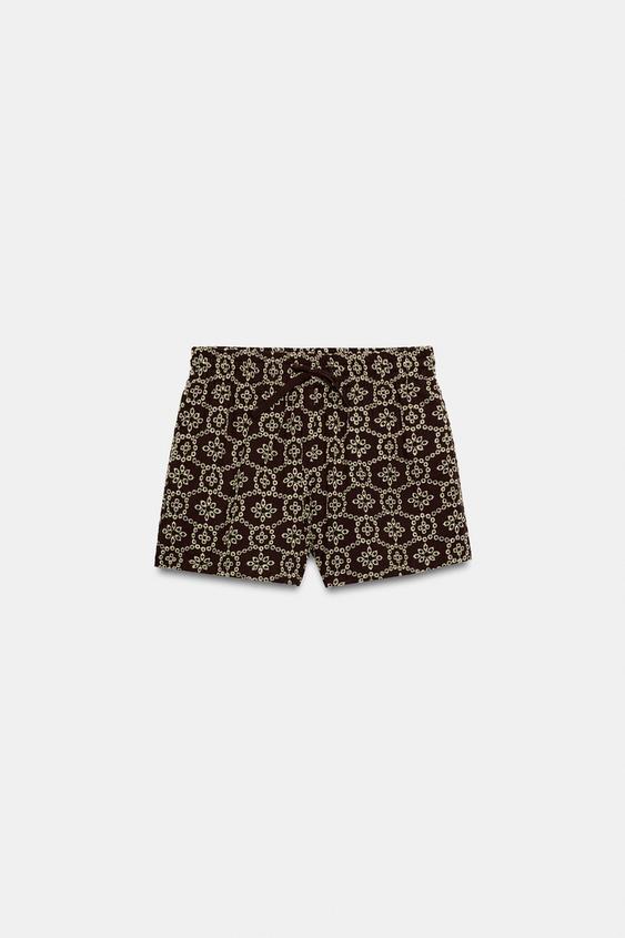 PERFORATED EMBROIDERED SHORTS from Zara - $45.90