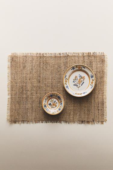 PLACEMAT VAN GEVLOCHTEN VEZELS - Lichtbeige van Zara