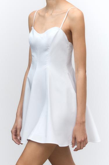 ROBE COURTE EN COTON - Blanc de Zara - Image 3
