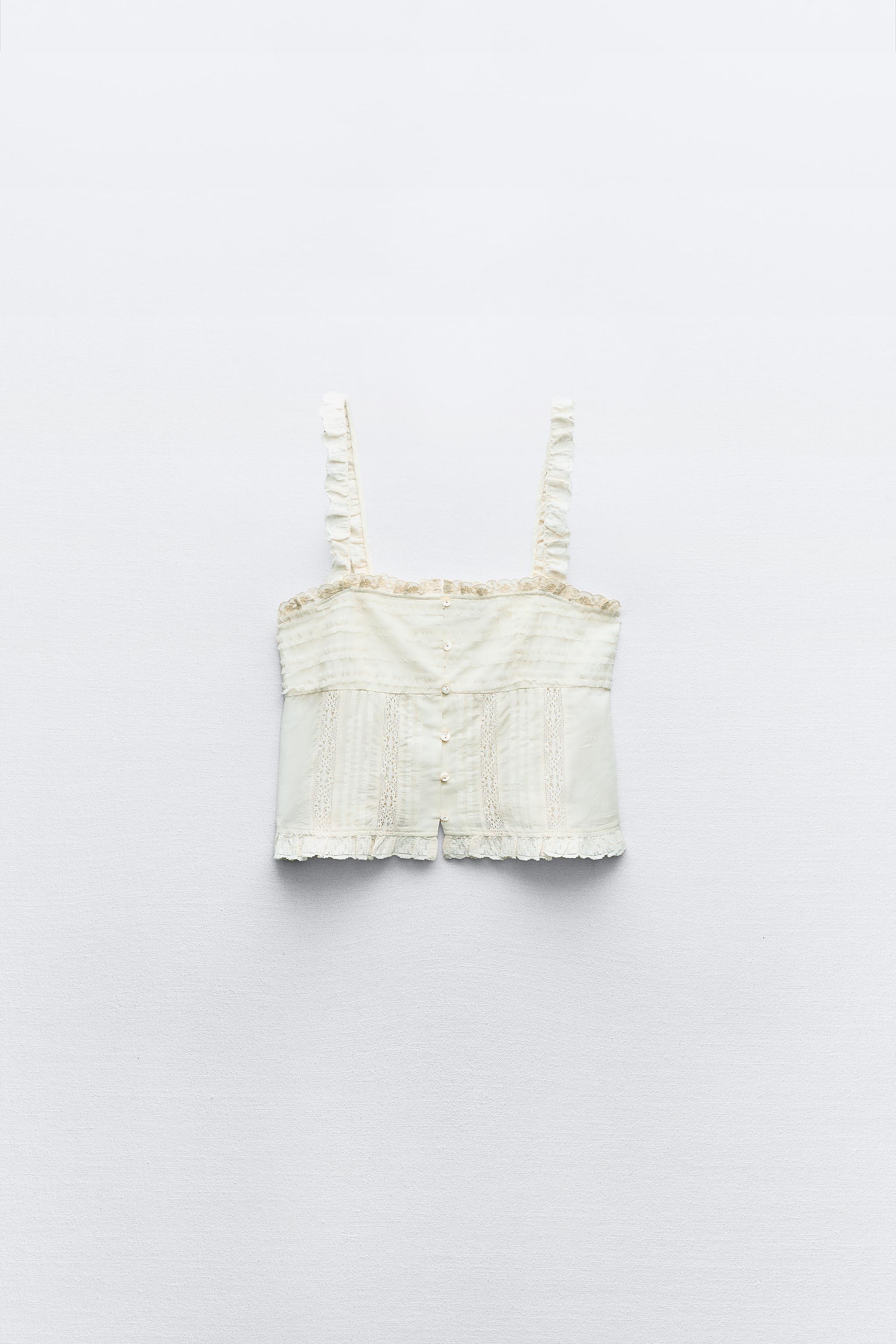 EMBROIDERED TIED TOP - White | ZARA United States