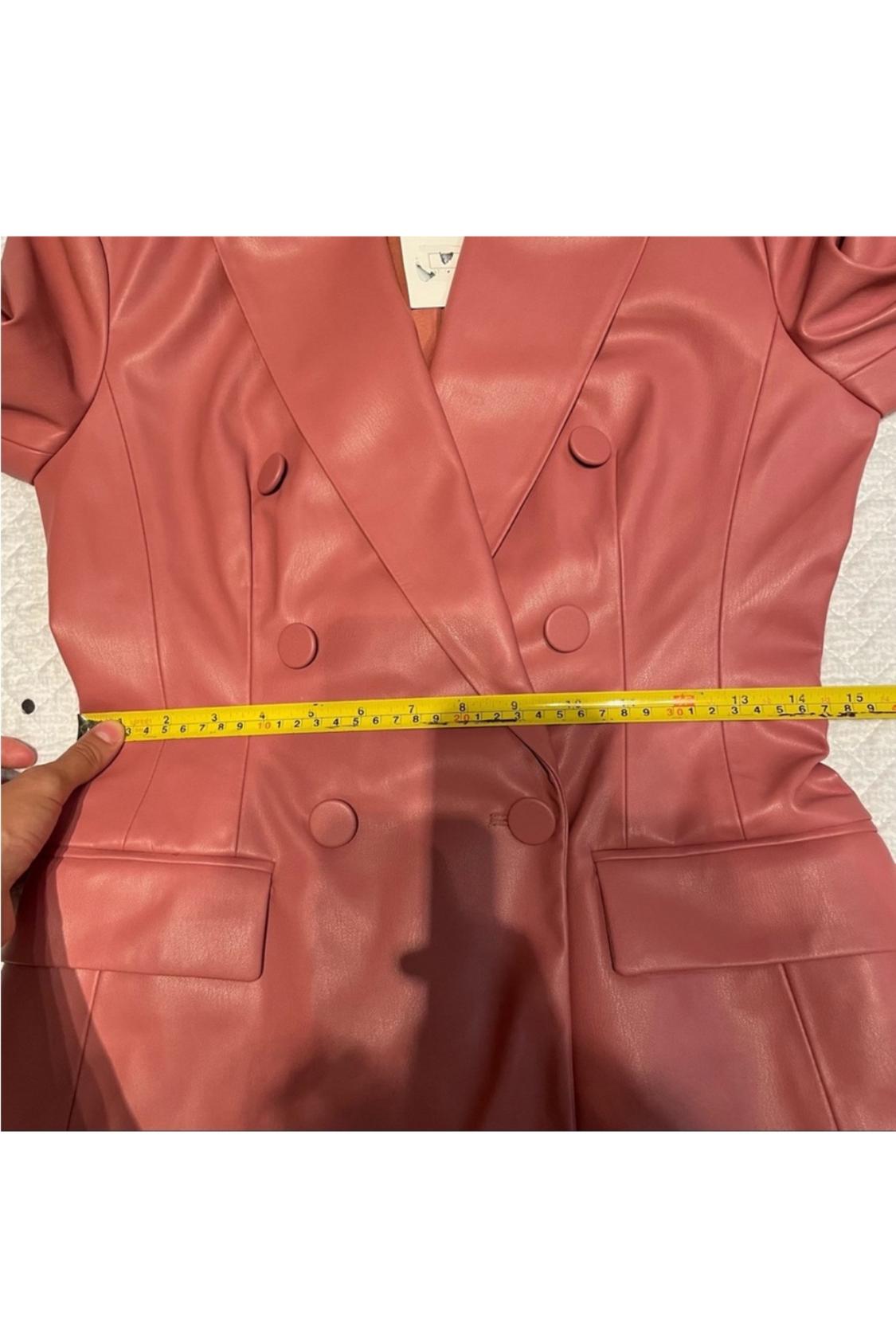 FAUX LEATHER DOUBLE BREASTED BLAZER - Image 5