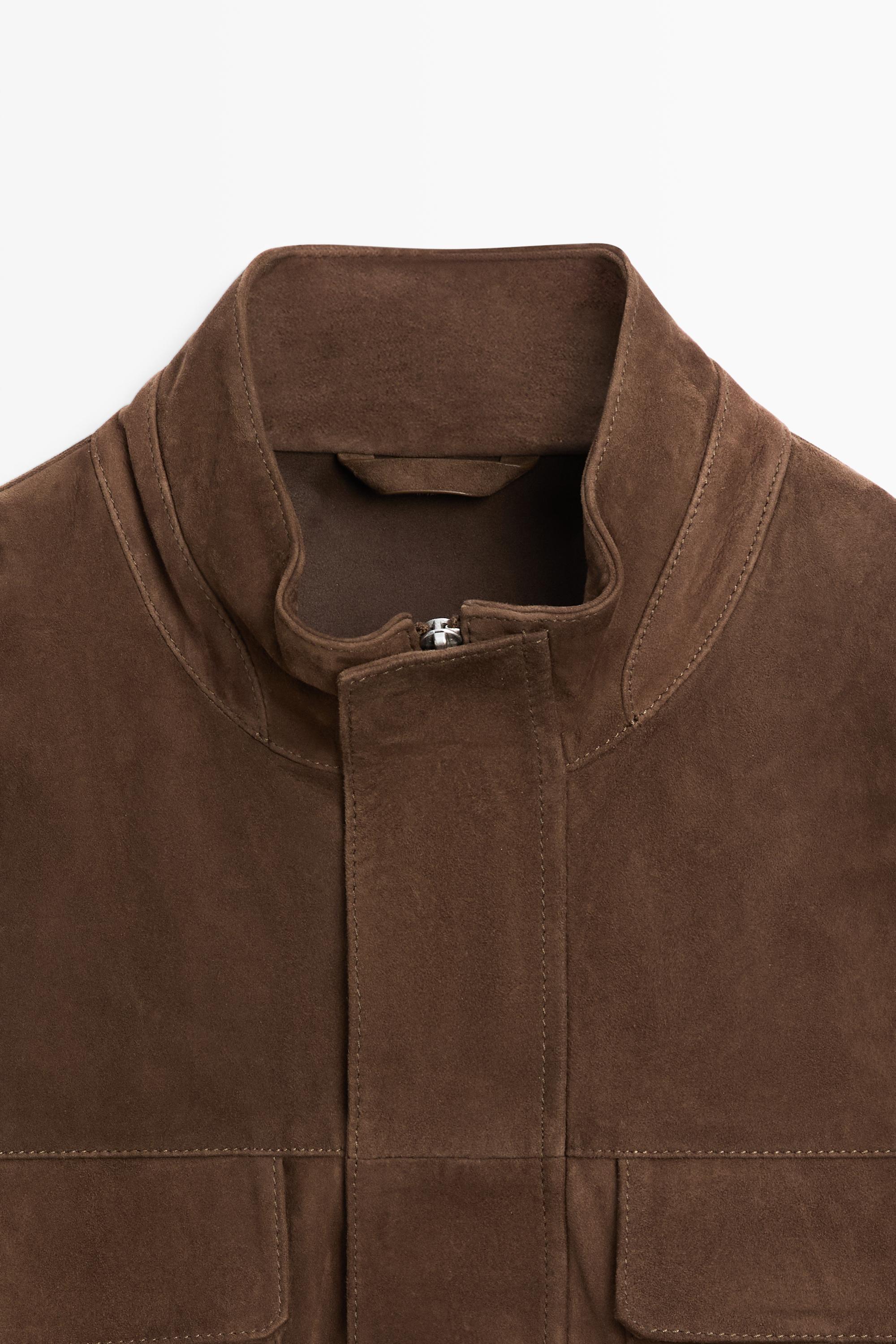 Suede jacket with pocket details