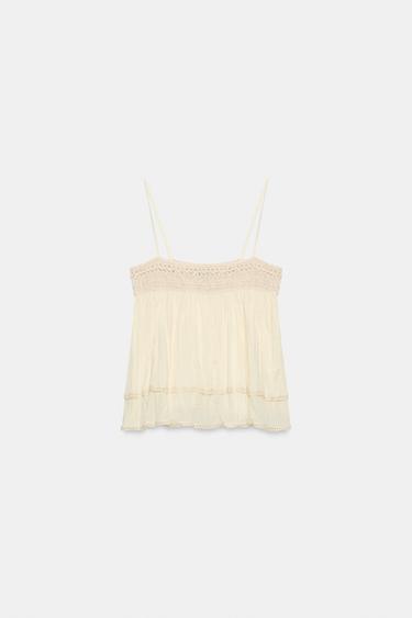 ROMANTIC STRAPPY TOP - Ecru by Zara - Image 5