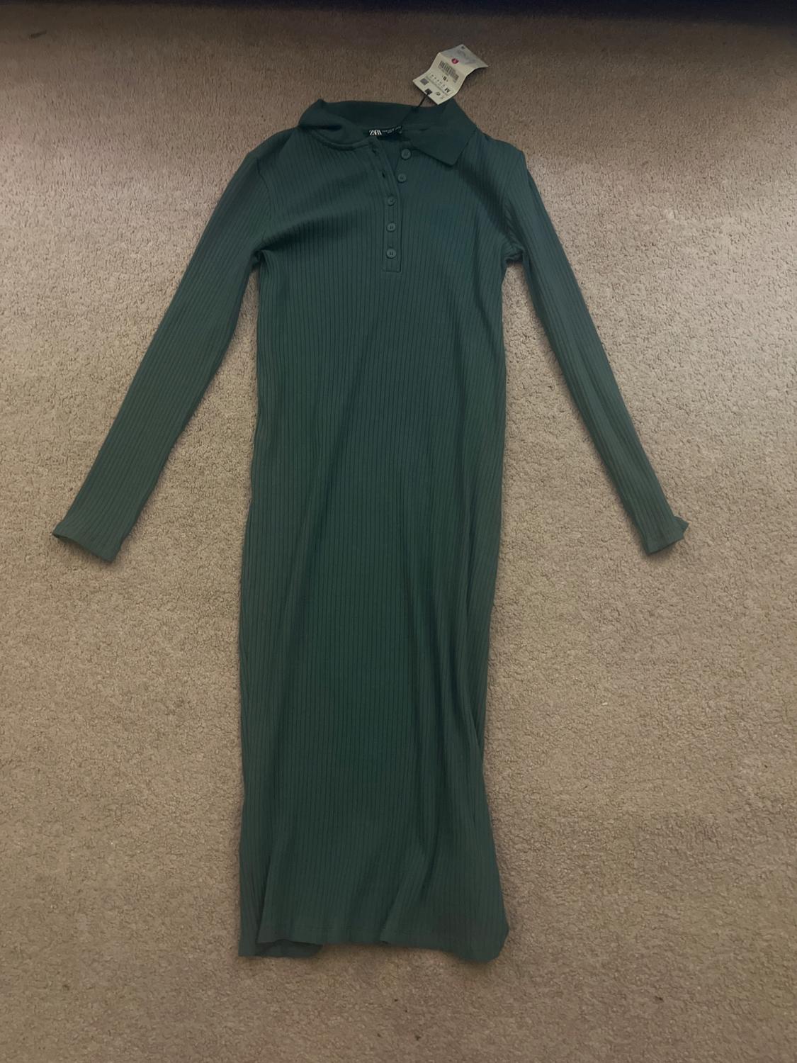 RIBBED POLO DRESS