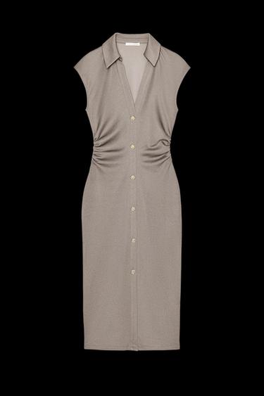 PIQUÉ-HEMDBLUSENKLEID - Beige von Zara - Bild 0