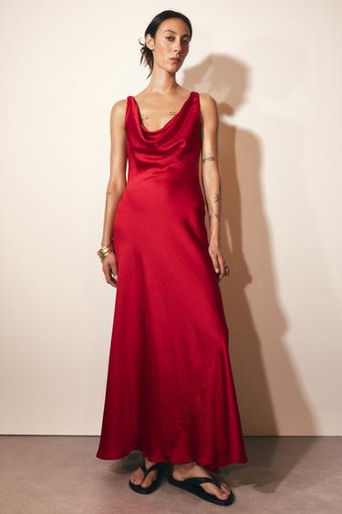 TOP SATINADO ASIMÉTRICO ZW COLLECTION  - Rojo de Zara