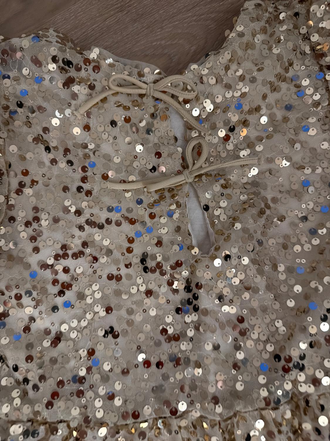 SEQUINNED DRESS WITH TIED DETAIL - Image 4