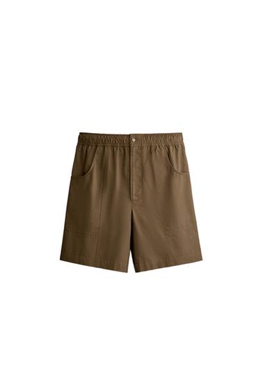 LONG SEAM SWIMMING TRUNKS - Brown by Zara