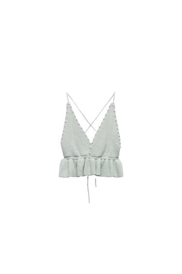 KNIT TOP WITH METALLIC THREAD