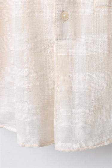 TEXTURED CHECK SHIRT - Ecru by Zara - Image 3