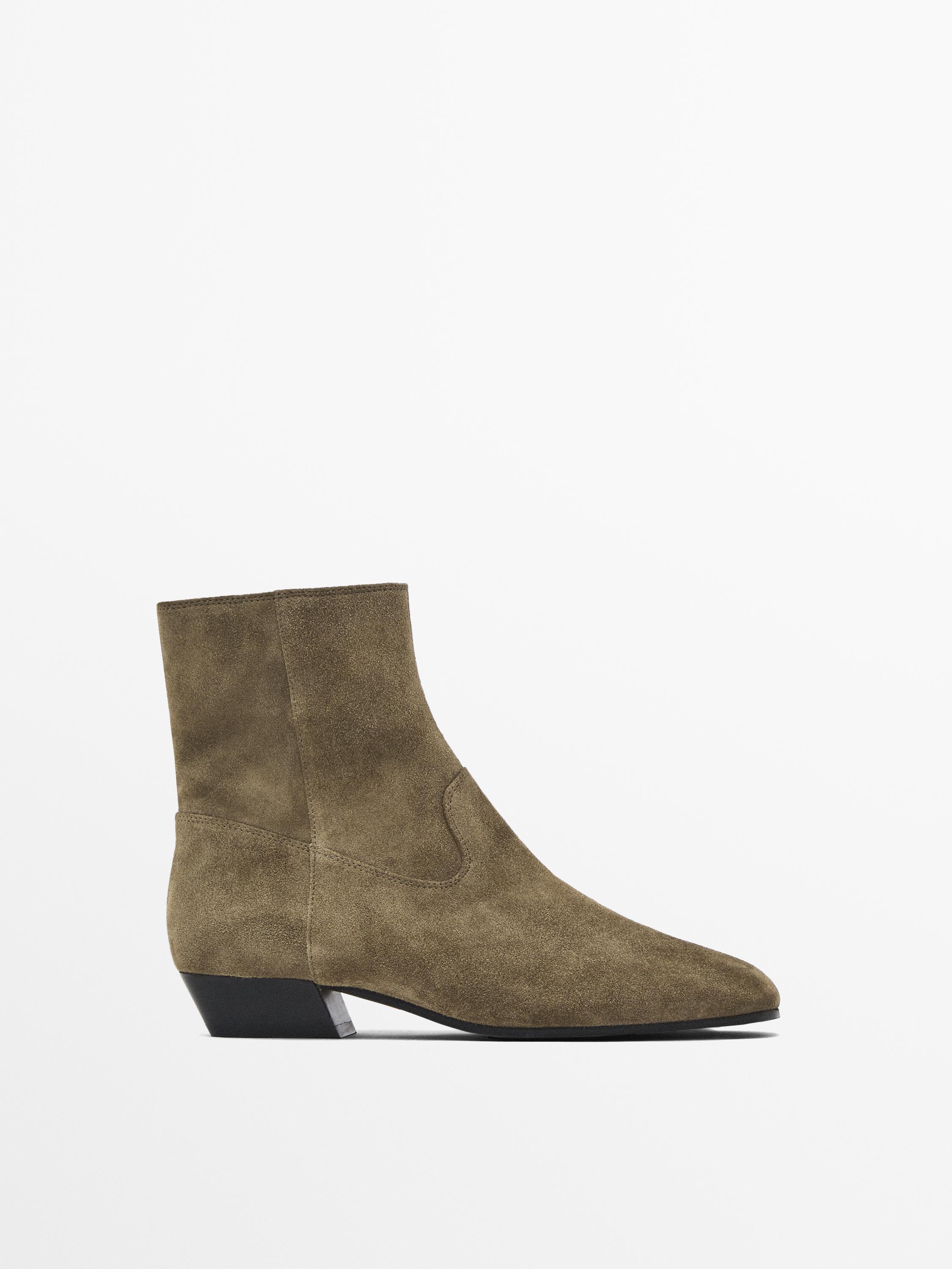 Green ankle boots zara best sale