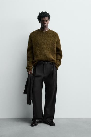 Zara ALPACA BLEND FIBER SWEATER - Olive green - Image 0
