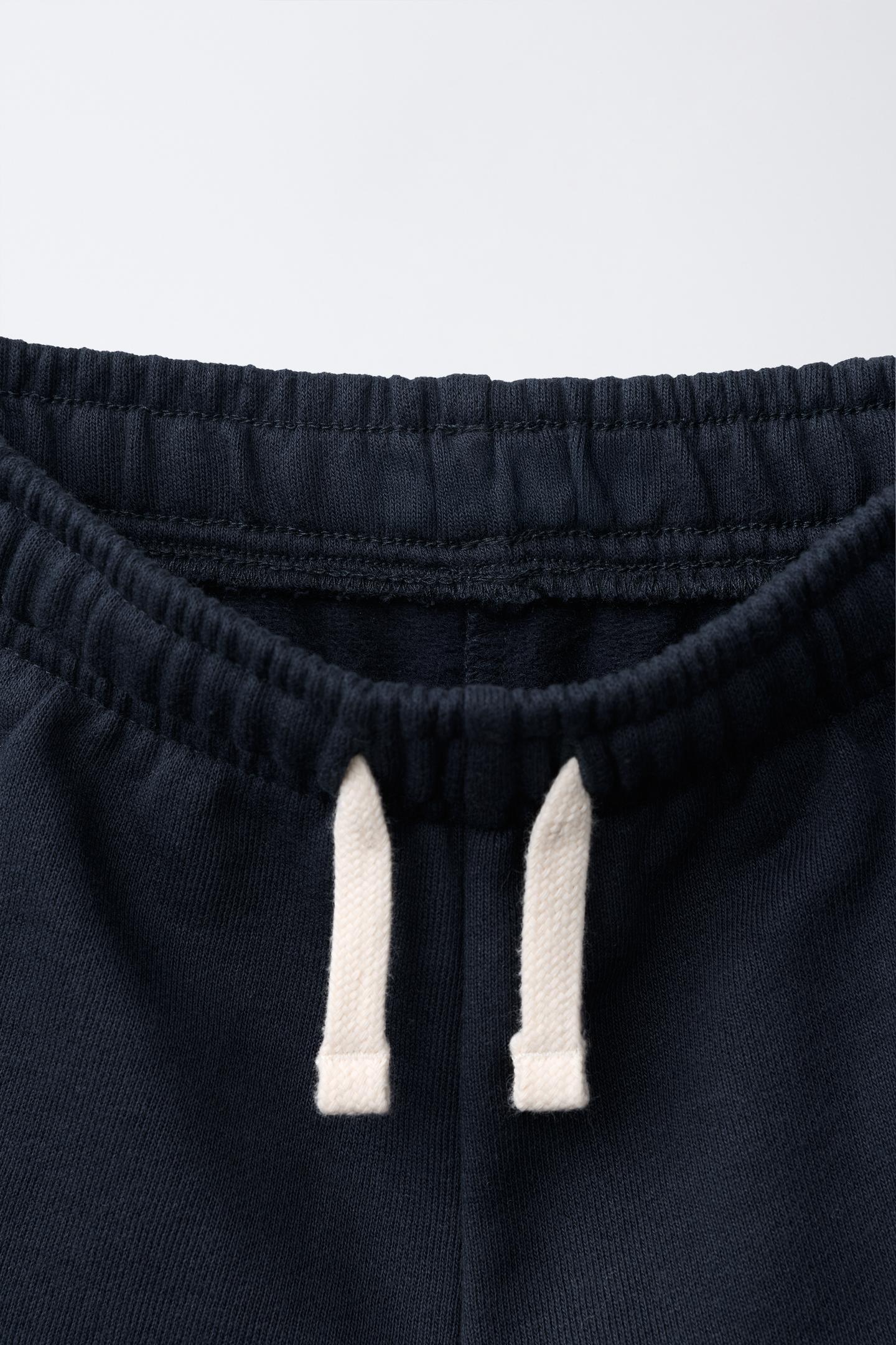 Детские шорты Zara Text-Print Jogger Bermuda, цвет: Тёмный тёмно-синий — фото 3