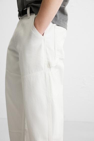 FADED CARPENTER POCKET TROUSERS - Oyster-white by Zara - Image 6