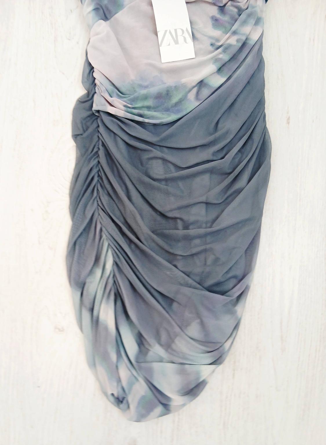 PRINTED TULLE ASYMMETRIC DRESS - Image 4