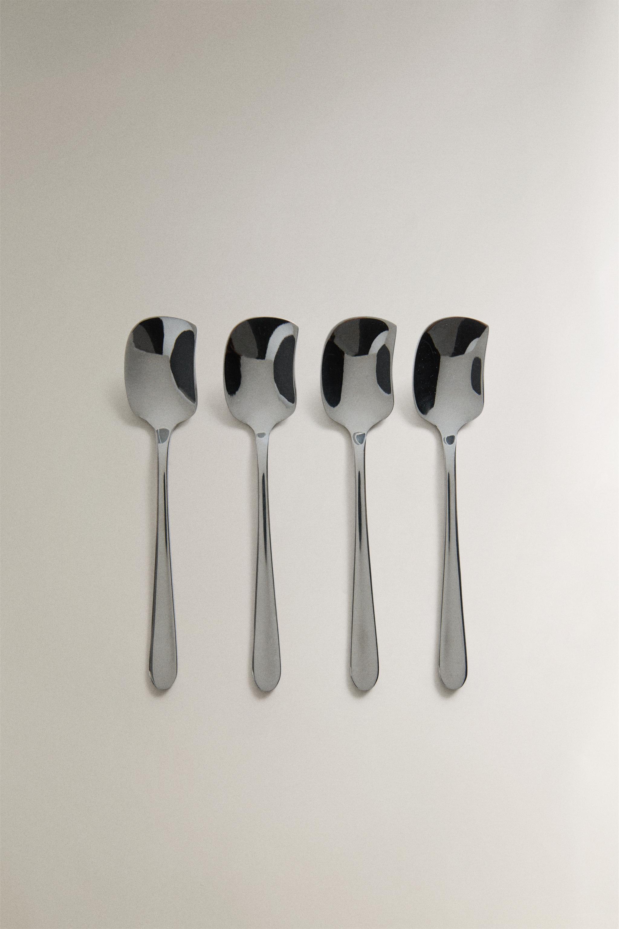 LOT DE 4 PETITES CUILLÈRES À GLACE EN ACIER