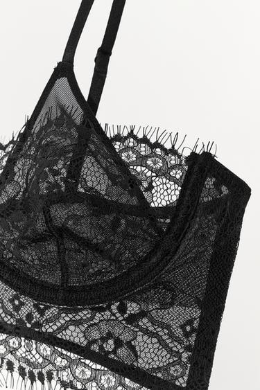 LACE UNDERWIRE BRA - Black by Zara - Image 5