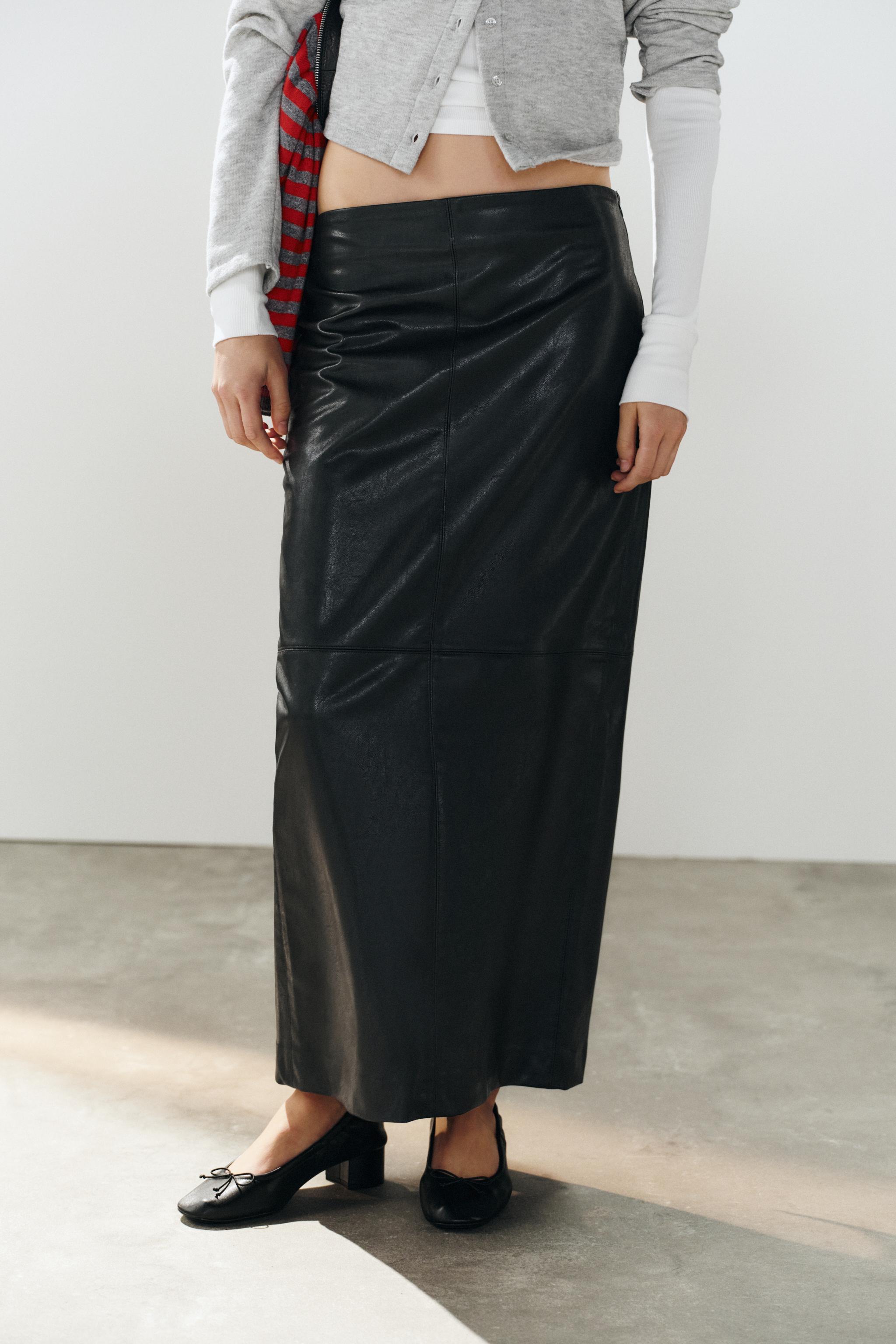 FAUX LEATHER MAXI SKIRT