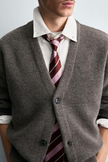 100% SILK STRIPED TIE - Pink by Zara - Image 0