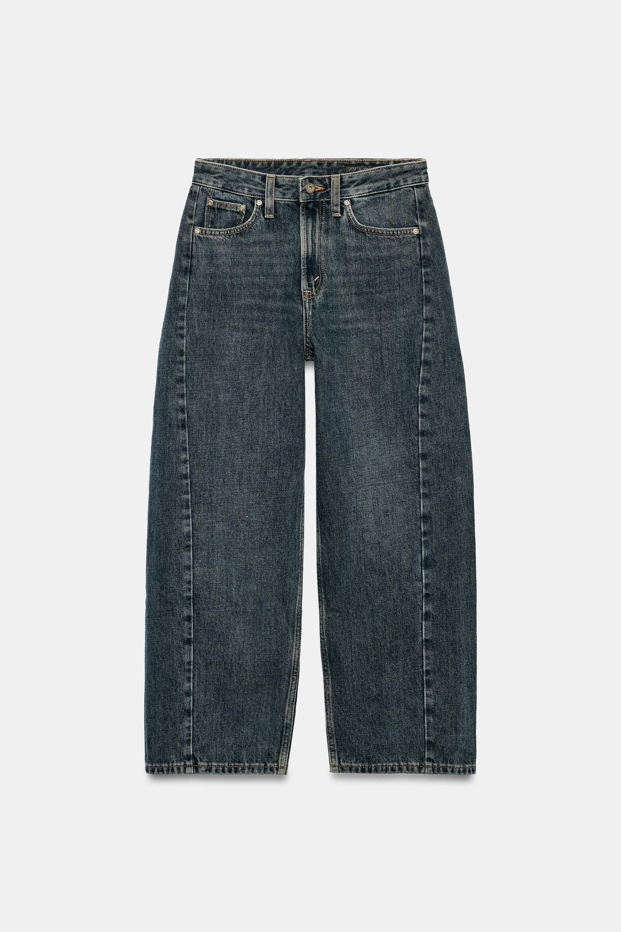 ZW COLLECTION MID-RISE RELAXED ANKLE JEANS - Blue / Gray | ZARA