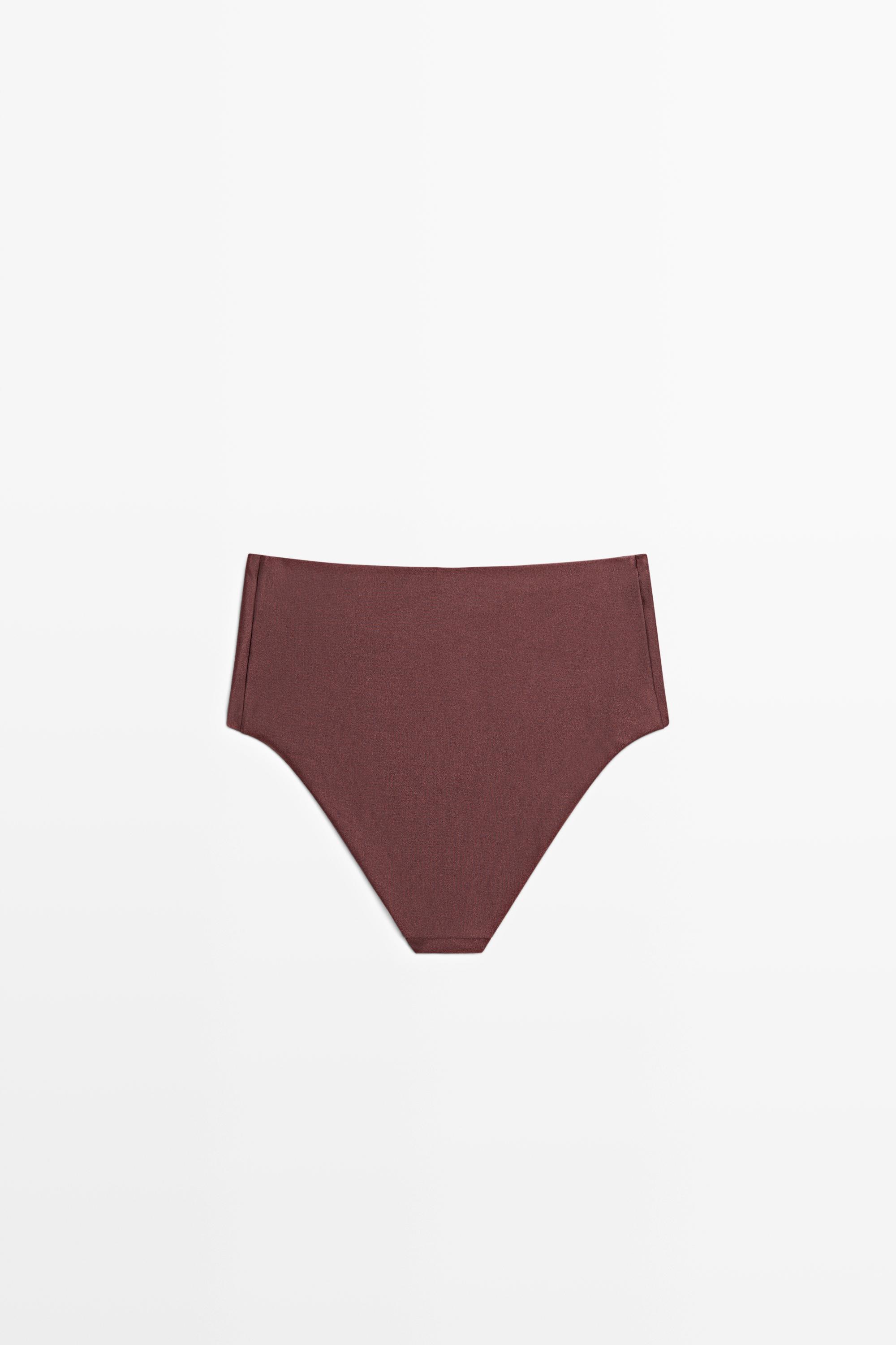 Shimmery high-waist bikini bottoms