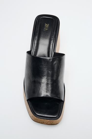 CHAUSSURES COMPENSÉES EFFET LIÈGE - Noir de Zara