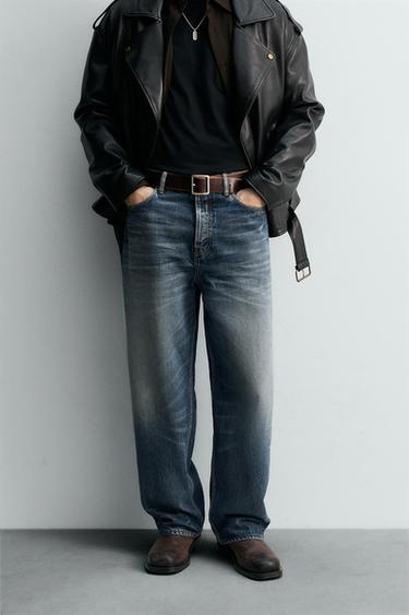 RELAXED STRAIGHT-LEG LIMITED EDITION JEANS - Mid-blue by Zara