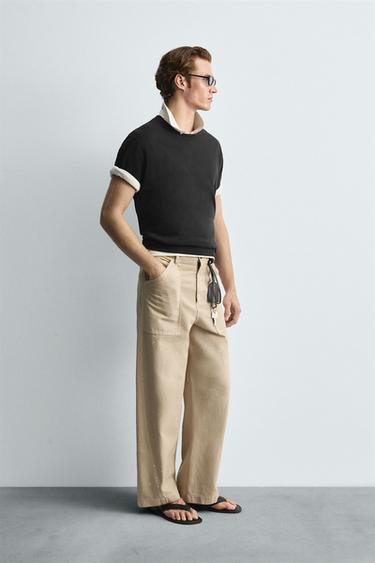 HEAVYWEIGHT RIBBED TRIM T-SHIRT - Anthracite grey by Zara - Image 3