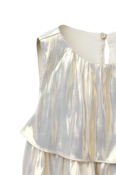 METALLIC EFFECT RUFFLE DRESS - Golden by Zara