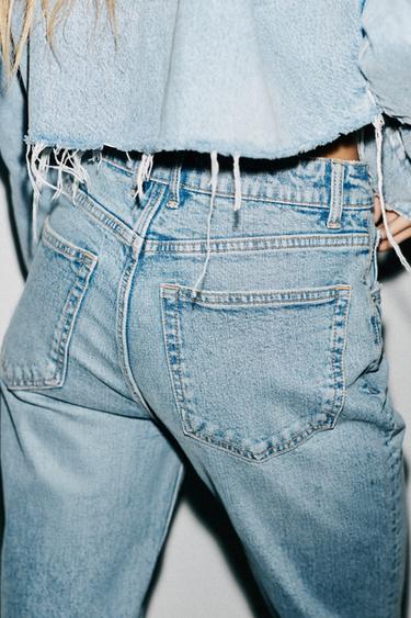 TRF STRAIGHT HIGH-WAIST JEANS - Light blue by Zara - Image 5