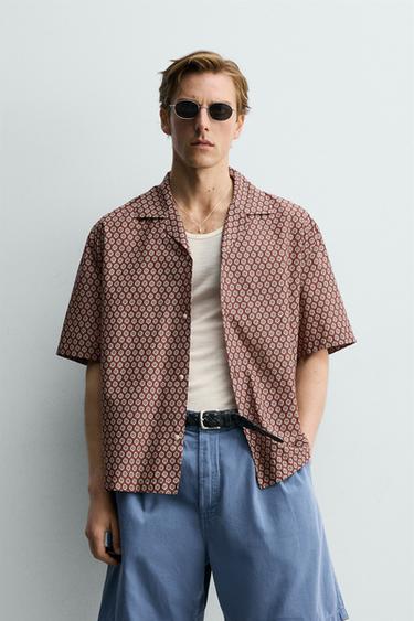 CAMISA RELAXED FIT AMB ESTAMPAT GEOMÈTRIC - Teula de Zara