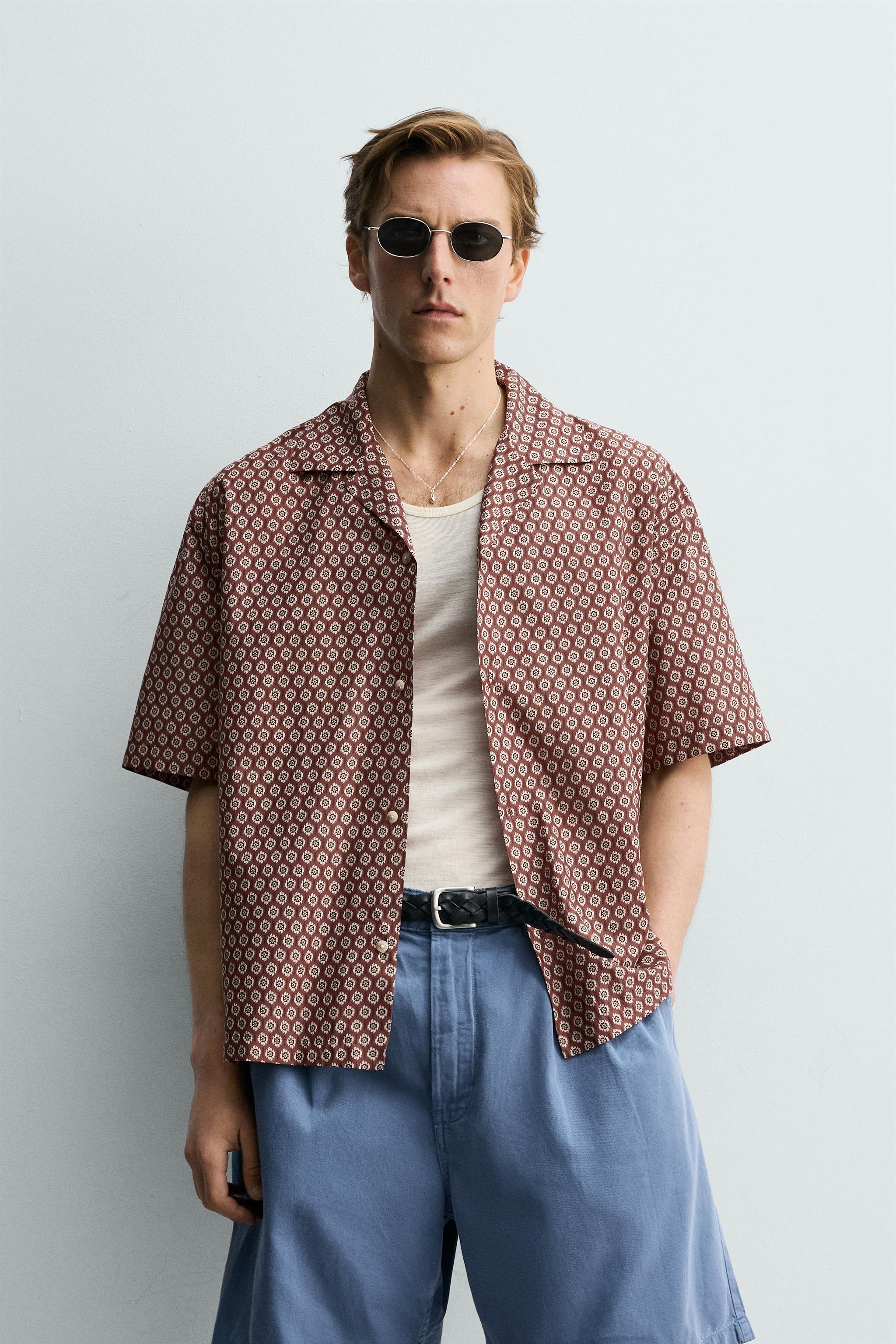 GEOMETRIC PRINT RELAXED FIT SHIRT