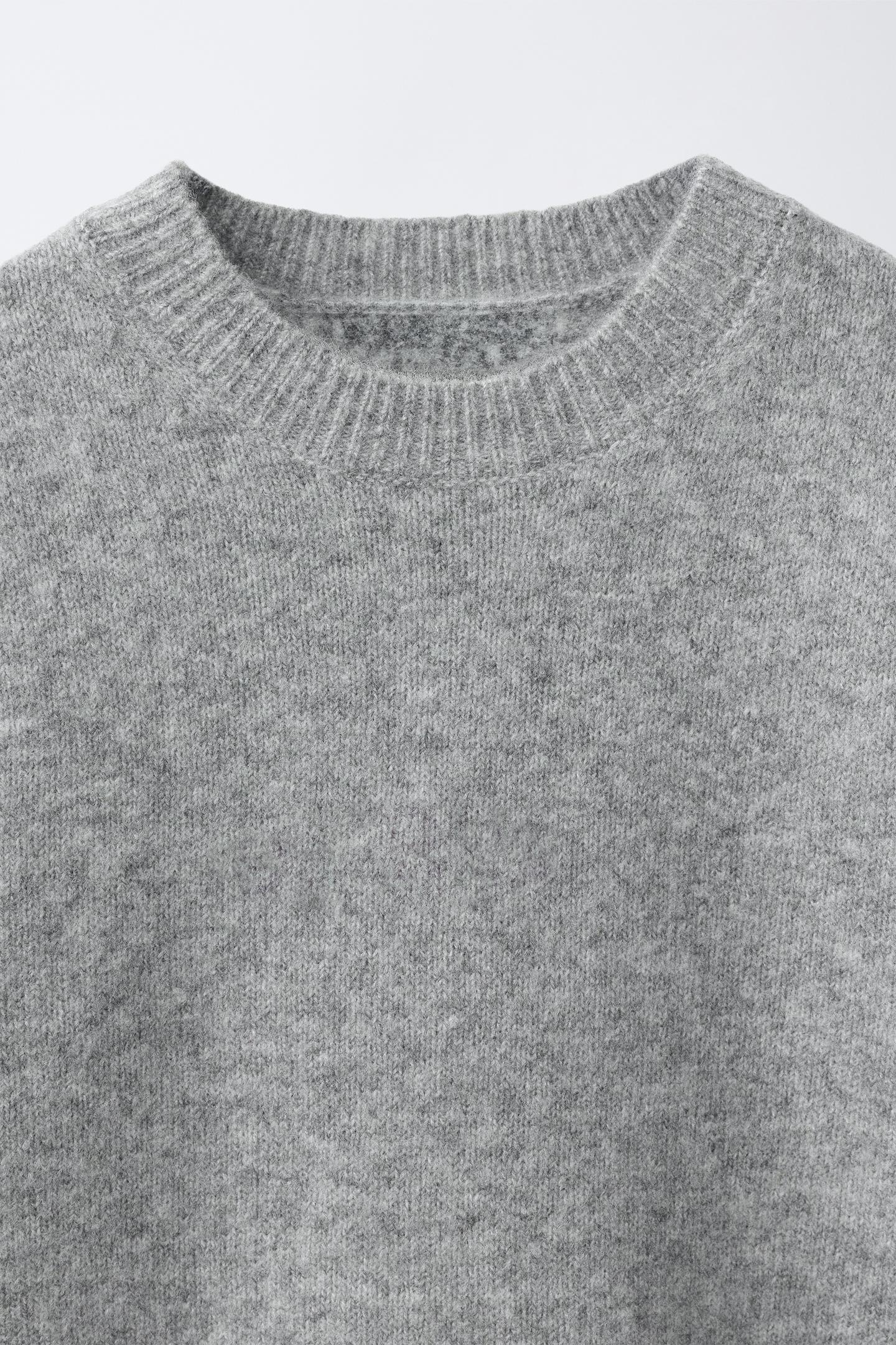 Детский свитер Zara Plain Knit, цвет: Серый — фото 3