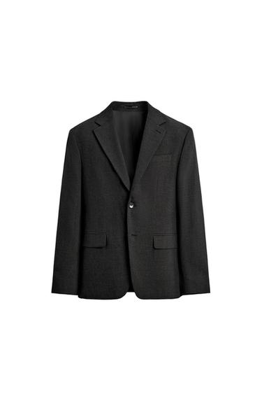 BLAZER TRAJE ESTRUCTURA CUADROS - Gris Antracita de Zara